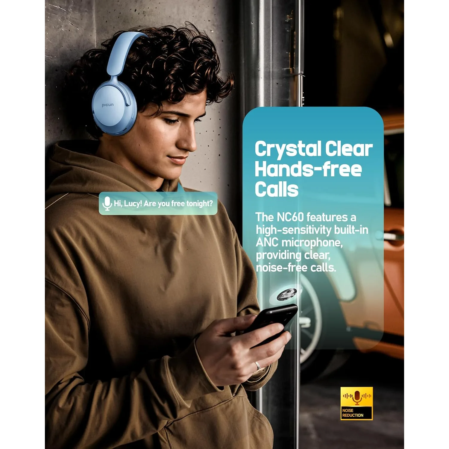 Picun NC60 Hybrid Active Noise Cancelling Headphones
